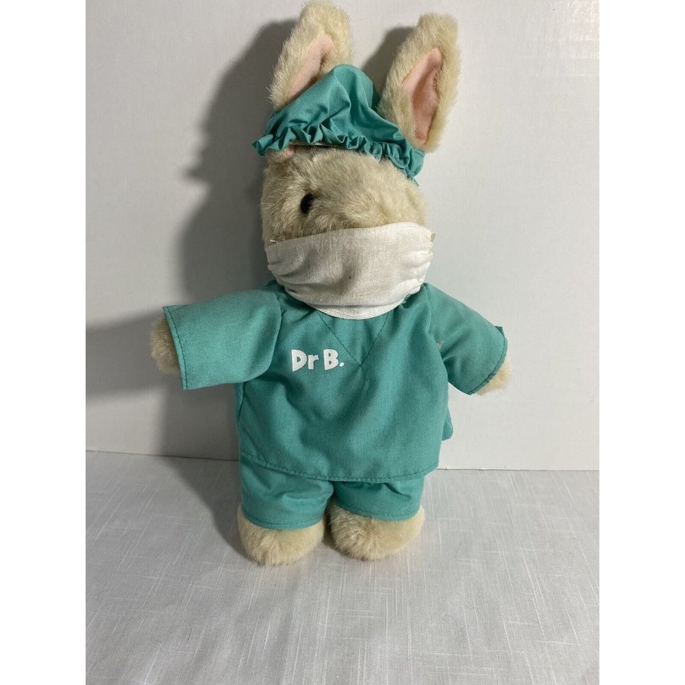 Teleflora Gift Bunny Dr B 10" Plush Rabbit Scrubs Doctor Surgeon Stuffed Animal